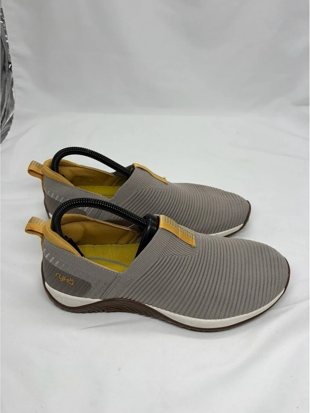 Ryka Echo Knit Slip On Sneakers Comfort Gray Fabric Slip on Womens Size 9.5 M